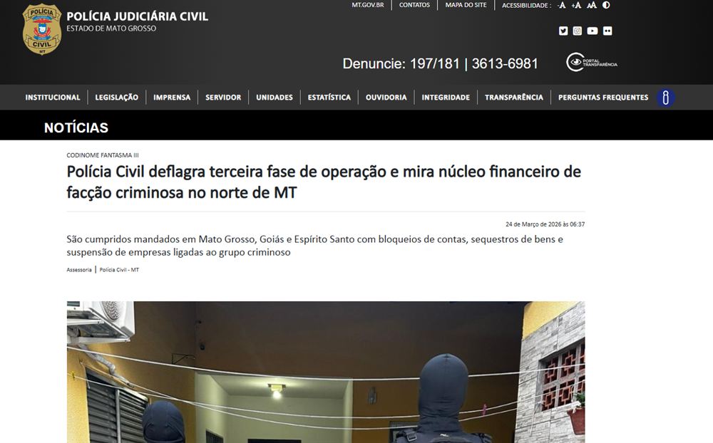 Notícia da Operação Pharus