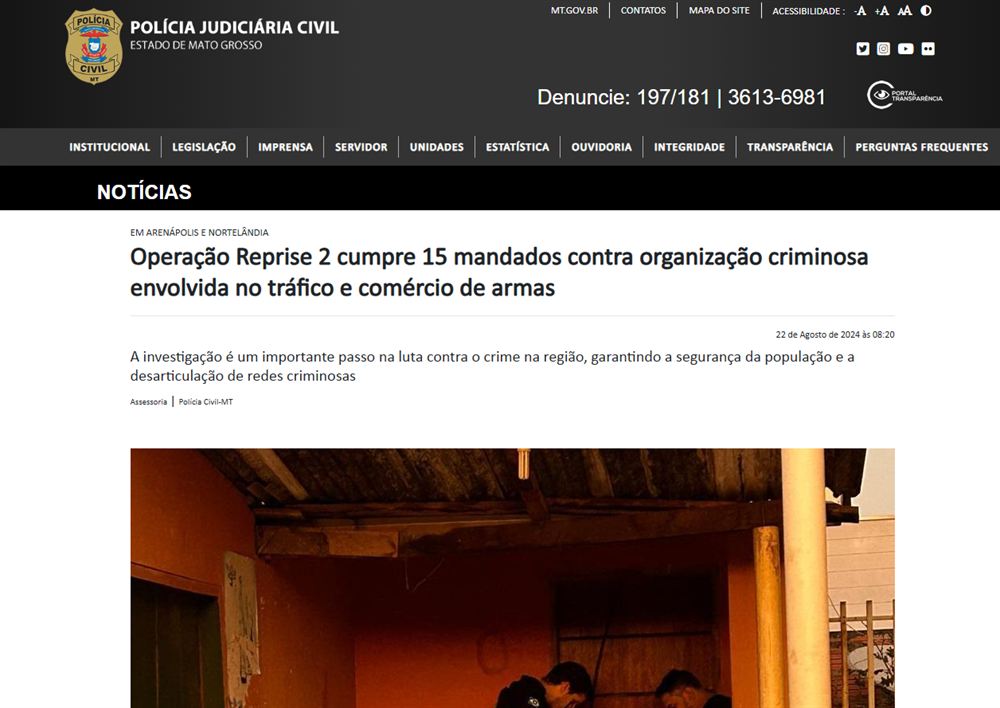 Notícia da Operação Reprise